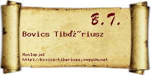 Bovics Tibériusz névjegykártya